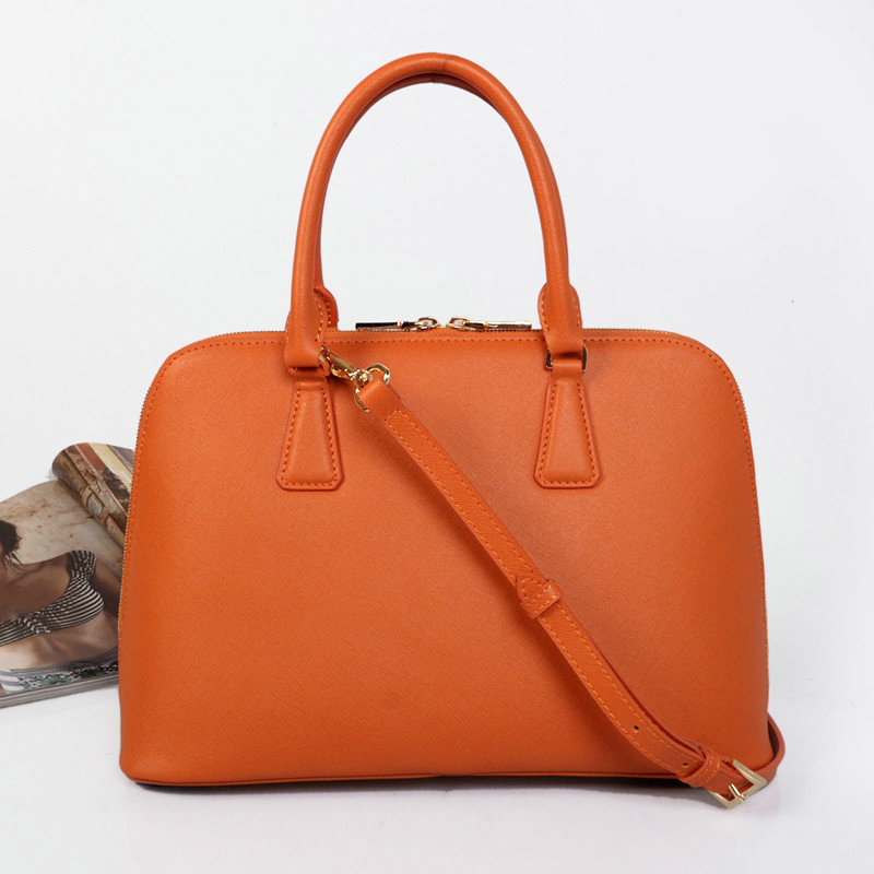 2014 Prada Saffiano Leather Two Handle Bag BL0816 orange for sale